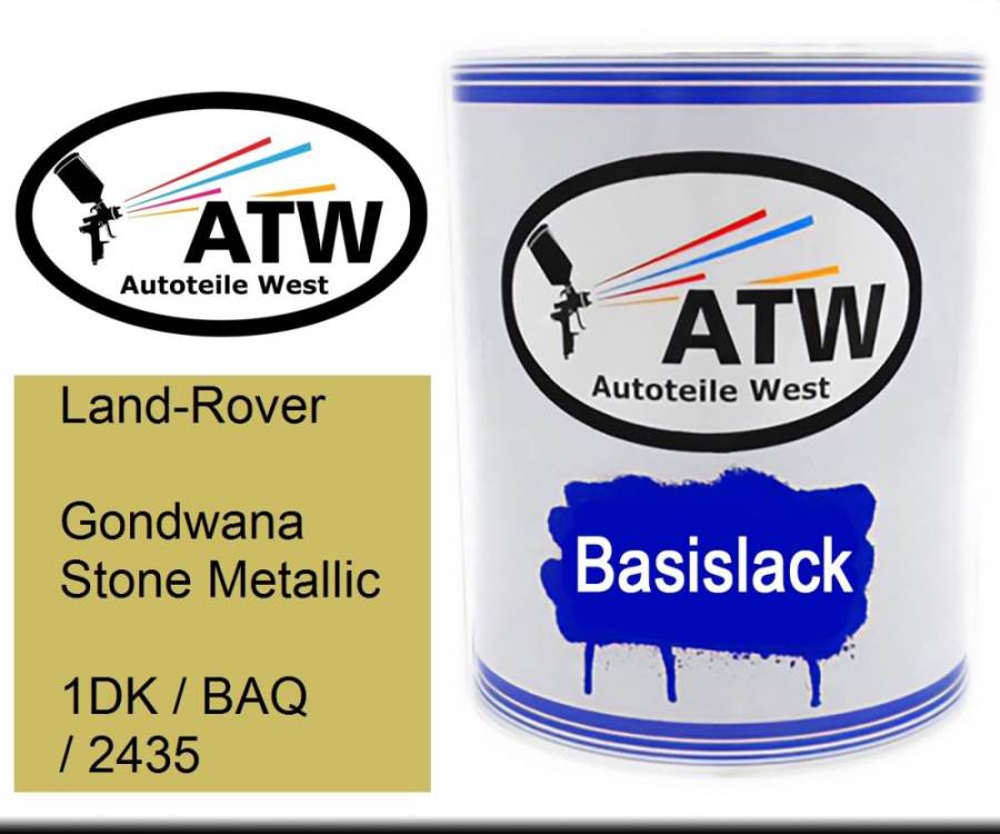 Land-Rover, Gondwana Stone Metallic, 1DK / BAQ / 2435: 1L Lackdose, von ATW Autoteile West.